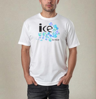Лёд Свежесть Холодная Весёлая Надпись ice is nice - Магазин футболок mistyyulia - Дизайнерские принты