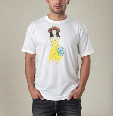 Летний образ, Футболка / Мужчинам / Pure / Белая / C принтом