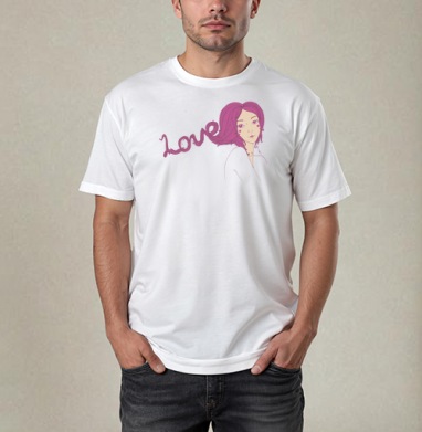 Love is in the hair  / Любовь в волосах, Футболка / Мужчинам / Pure / Белая / C принтом