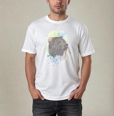 Медвед, Футболка / Мужчинам / Pure / Белая / C принтом