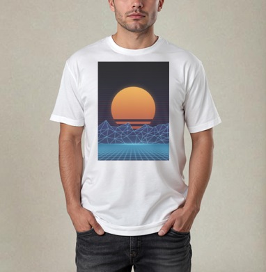 Ретро рассвет - Магазин футболок Kiboune - Дизайнерские принты