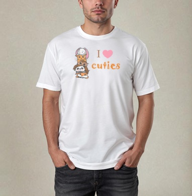 Мягкие милые животные «I ❤️ CUTIES» для детей - Магазин футболок Anabika - Дизайнерские принты