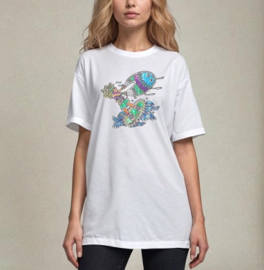 Кайтсерфинг в стиле древних племен – арт-принт - Майки Отморозовой