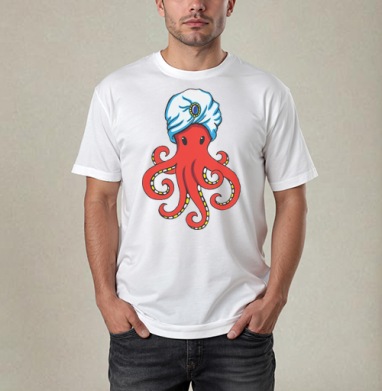 Mystic Octopus / Мистический Осьминог в тюрбане как восточного мудреца мистика - Магазин футболок Paprik - Дизайнерские принты