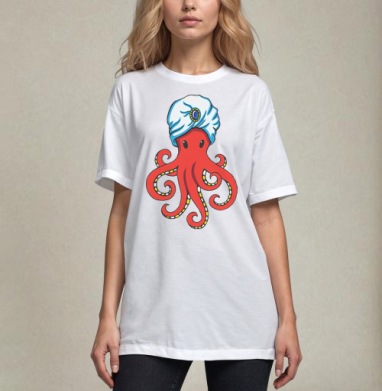 Mystic Octopus / Мистический Осьминог в тюрбане как восточного мудреца мистика - Магазин футболок Paprik - Дизайнерские принты