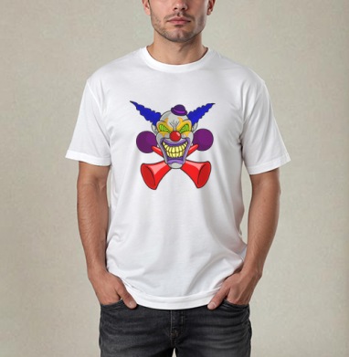 psychedelic Clown / Психоделический клоун, Футболка / Мужчинам / Pure / Белая / C принтом