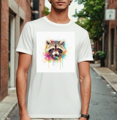 Радостный Енот, Футболка мужская Base белая
