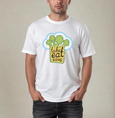 take eat easy / Ешь легко, Футболка / Мужчинам / Pure / Белая / C принтом