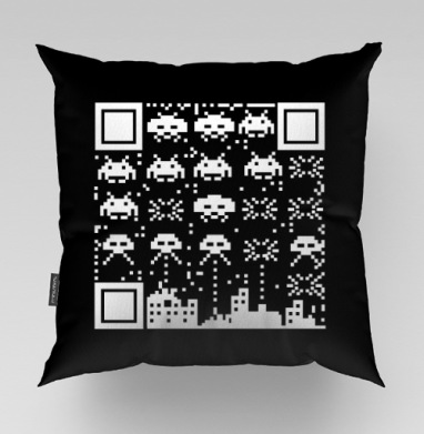 Цифровое инопланетное вторжение с пиксельными пришельцами Space Invaders - Магазин футболок kazan - Дизайнерские принты, Подушки