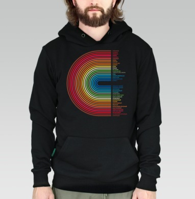 Rainbow Gradient Colors – Радужный Градиент Цветов - Толстовка Муж. черная Regular,  утепленная, страница 18