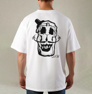 Dali Skull, Футболка / Мужская / Оверсайз / С принтом на спине