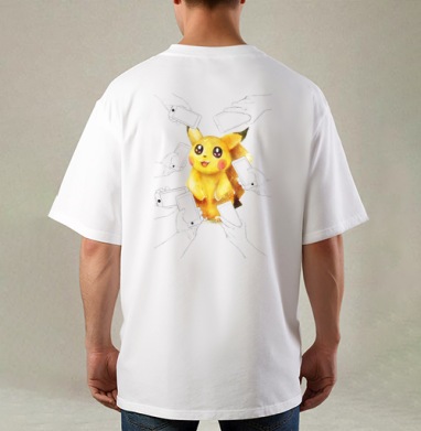 Pokemon, Футболка / Мужская / Оверсайз / С принтом на спине