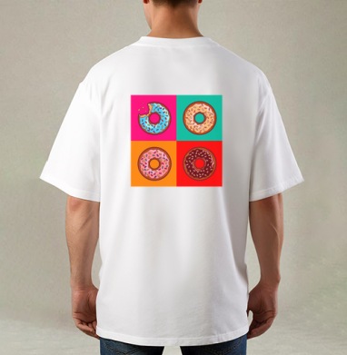 Pop art donut / Пончик в стиле поп-арт - Магазин футболок Lotoshnik