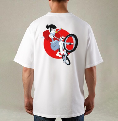 Динамичная векторная иллюстрация самурая на заднем колесе самурай на BMX - garybaldi