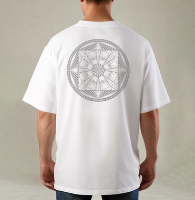 Стрекочущая мандала, Футболка / Мужская / Оверсайз / С принтом на спине