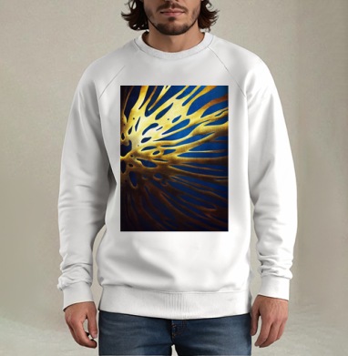 Взрыв золотой энергии и динамики, Свитшот мужской белый