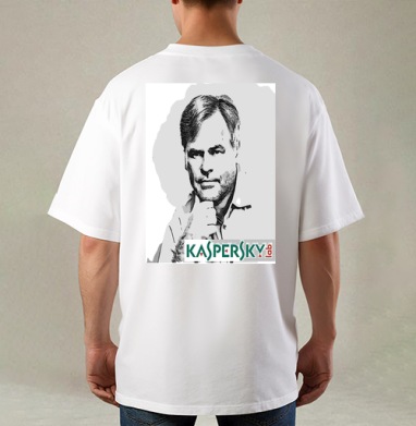 Kaspersky Lab / Лаборатория Касперского, Футболка / Мужская / Оверсайз / С принтом на спине