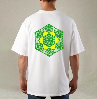 YARA ART Kaleidoscope / Калейдоскоп YARA ART, Футболка / Мужская / Оверсайз / С принтом на спине