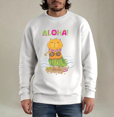 Aloha! / Алоха!, Свитшот мужской белый