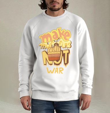 Футболка с принтом Make Muffins Not War - Магазин футболок mega4ka