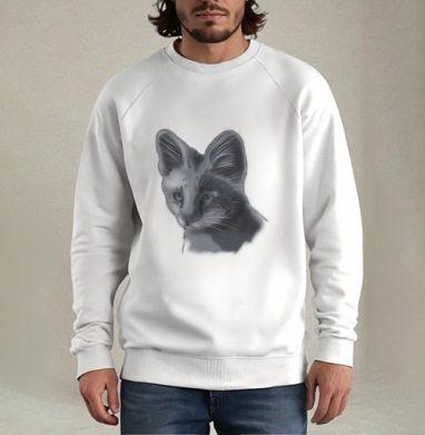 Дикий кот, Свитшот мужской белый