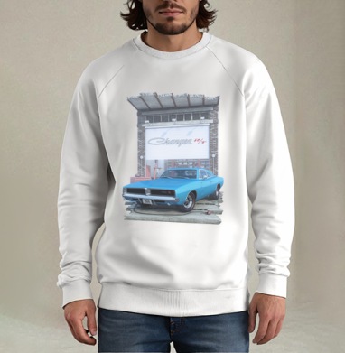 Dodge Charger R-T-SE White / Додж Чарджер R-T-SE белый, Свитшот мужской белый