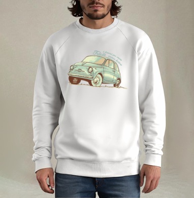 FIAT 500 OLD STYLE / FIAT 500 Ретро, Свитшот мужской белый