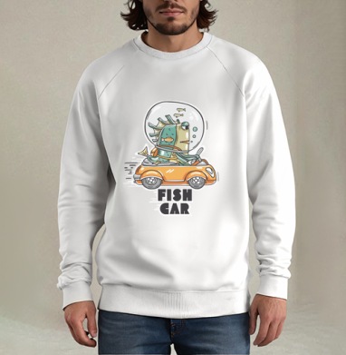 Fishcar / Фишкар, Свитшот мужской белый