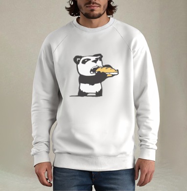 hungry Pandi / Голодный Панди, Свитшот мужской белый