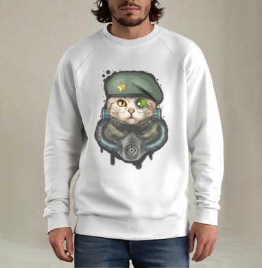 Кот Войны, Свитшот мужской белый