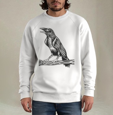 Raven / Ворон, Свитшот мужской белый