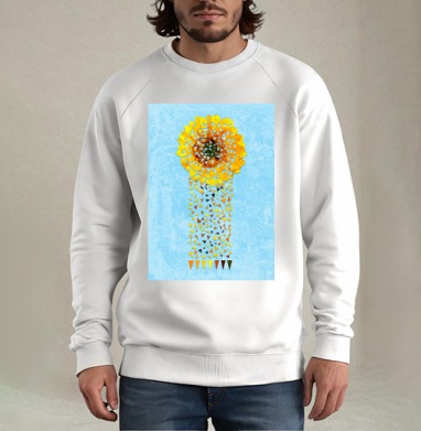 Sunflower / Подсолнух, Свитшот мужской белый