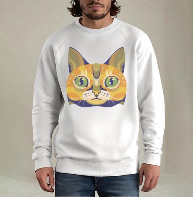 Вселенский кот, Свитшот мужской белый