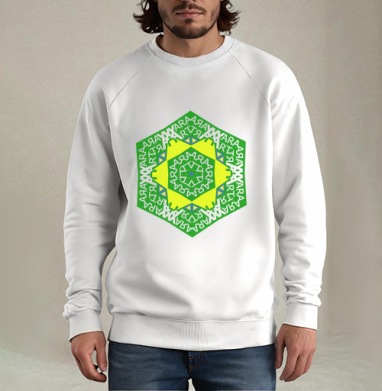 YARA ART Kaleidoscope / Калейдоскоп YARA ART, Свитшот мужской белый