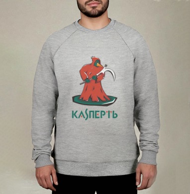 Сатирический дятел Жнец Kaspert в красном плаще на темном постаменте - Непривычный взгляд на привычные вещи