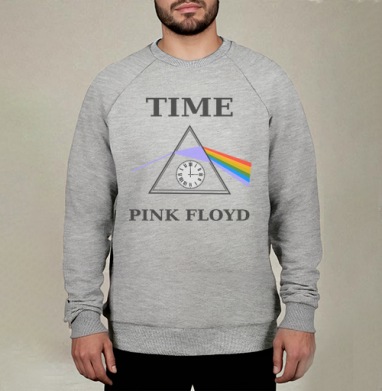 Преобразование света через время с часами Pink Floyd, Свитшот мужской меланж начес/петля