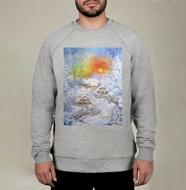 Снежная зима, Свитшот мужской меланж начес/петля