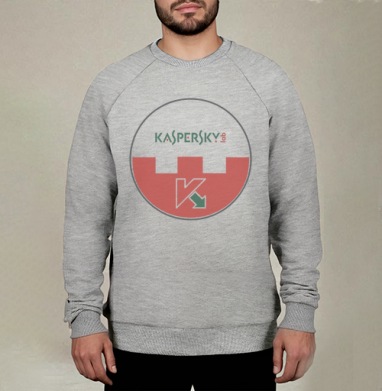 Логотип Kaspersky Lab – символ защиты и инноваций, Свитшот мужской меланж начес/петля