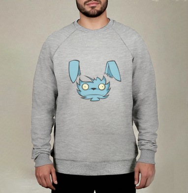 Mad Blue Rabbit – Безумный голубой кролик в дикой мимике зверя - Магазин футболок ToyFish - Дизайнерские принты