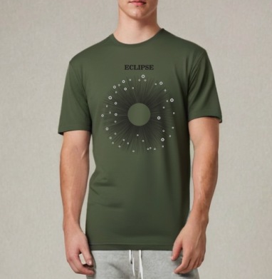 Солнечное затмение графическое изображение затмения, Футболка мужская REGULAR темный хаки