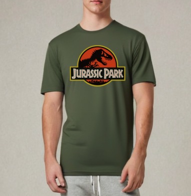 Jurassic Park Парк Юрского Периода, Футболка мужская REGULAR темный хаки