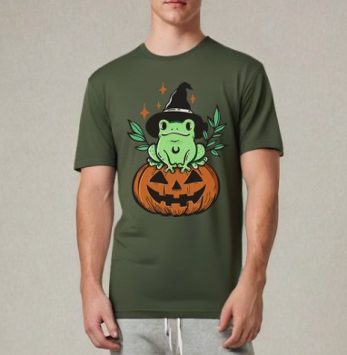 Witch Frog Pumpkin / Ведьма Лягушка Магия Хэллоуина Октябрь - Магазин футболок Geyzerrr_