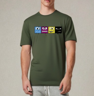CMYK faces / Лица CMYK, Футболка мужская REGULAR темный хаки