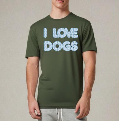 I love dogs / Я люблю собак, Футболка мужская REGULAR темный хаки