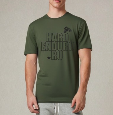 ХАРД ЭНДУРО точка РУ, Футболка мужская REGULAR темный хаки