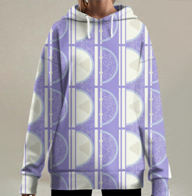 Геометрические цитрусовые узоры свежесть и гармония цветов, Hoodie Long Oversize 3D