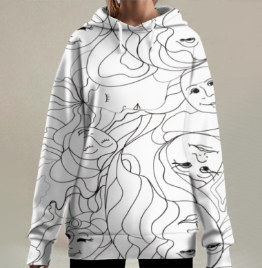 Женские лица линии переплетение красоты женской - Магазин футболок olozickaya - Дизайнерские принты
