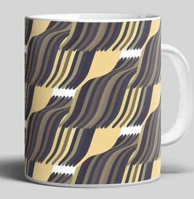 Abstract wave pattern / Абстрактный орнамент бежевый угольный узор - Магазин футболок mastoidishka - Дизайнерские принты