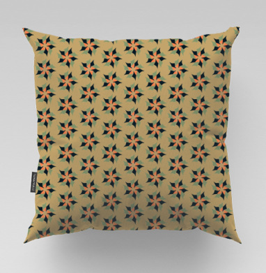 Geometric Flower Pattern – Геометрический цветочный паттерн акцент для дома, Подушка велюр плюшевая 45х45