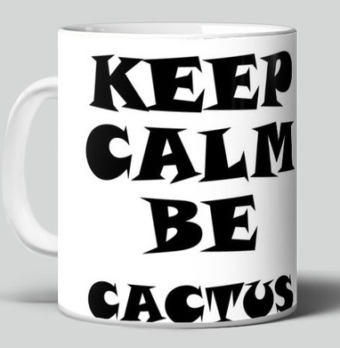 Спокойный медитирующий кактус с позитивной надписью be cactus - Кактусята и друзья